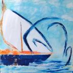 Boats at Play - 20" x 20"