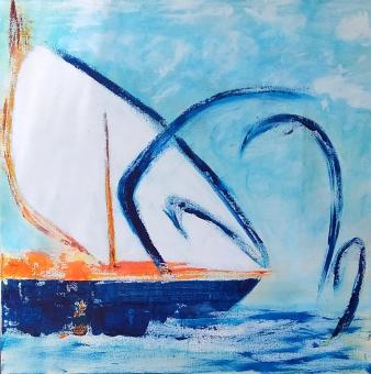 Boats at Play - 20" x 20"